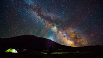My friend went to Kyrgyzstan to camp and caught a glimpse of the Milky Way core after  years of trying 