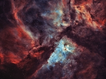 My  hour exposure of the Carina Nebula taken from my backyard