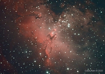 My  hours exposure on the famous Pillars of Creation in the Eagle Nebula Messier  
