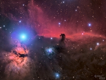 My image of the Horsehead and Flame nebulae in true color which recently got me shortlisted for Astronomy Photographer of the Year 