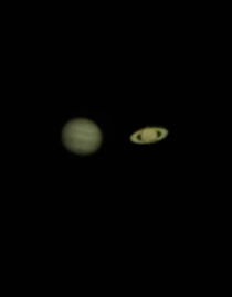My nd try at astrophotography Jupiter and Saturn taken from my cellphone