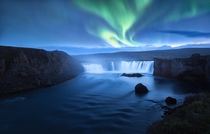 Mystical Goafoss and Northern Lights in Iceland 