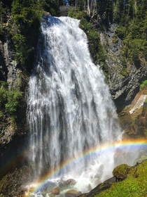 Narada Falls coming in clutch with this double rainbow Mount Rainier National Park Washington USA 