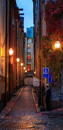 Narrow alley in Stockholm 