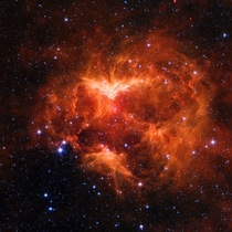 NASAs infrared image of the Jack-o-lantern Nebula 
