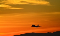 NASAs Stratospheric Observatory for Infrared Astronomy SOFIA takes off from Palmdale California at sunset 