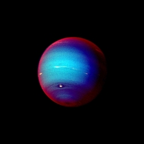 Neptune as photographed by Voyager