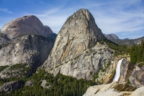 Nevada Falls and the back of Half Dome Yosemite NP CA from the John Muir Trail 