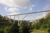 New and old viaducts over the Ulla river Spain 