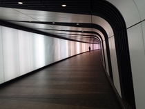 New pedestrian tunnel at Kings Cross St Pancras tube station London 