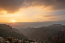 New Years first Sunset in the Dana Biosphere Reserve in the Jordanian Wilderness 