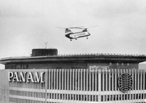 New York Airways Making a Scheduled Helicopter Flight to the Pan Am building now the Metlife Building helipad s