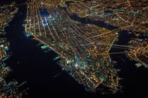 New York City from above at night 