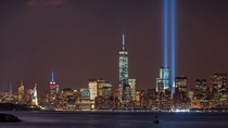 New York City Tribute in Light  from Bayonne NJ 