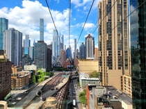 New York City view from the Roosevelt Island Tramway