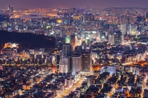 Nightscape of Seoul South Korea seen from Mt Guryong 