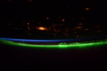Nighttime Earth and Aurora captured by ESA astronaut Samantha Cristoforetti 