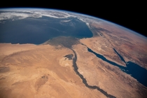 Nile River Valley viewed from the International Space Station