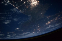 North Korea as seen from the International Space Station taken by Astronaut Scott Kelly 