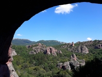 Not Arches NP but Belogradchik Bulgaria A hugely important area for ancient man This was taken from inside Lepinitsa Cave on top of which you will find rock carved star charts and in nearby Magua Cave incredible paintings dated up to  years old 
