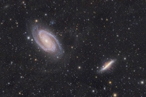 Not quite twins Brett Kozma from Hesperia Michigan Bodes Galaxy M and the Cigar Galaxy M float through space in the constellation Ursa Major the Great Bear M is classified as a starburst galaxy one in which a high level of star formation is happening