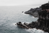 OC - Lava-Formed Hexagonal Cliff Rocks in Jeju-do Korea 