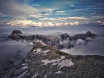 Ocean of clouds is rolling over Sntis Alpstein  x