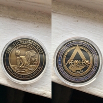 Official NASA Apollo  th anniversary coin minted with metal from the Apollo  command module flown to the moon