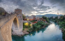 Old Bridge and Surroundings in Mostar Bosnia and Herzegovina 