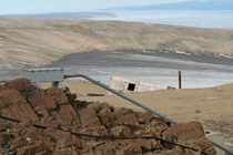Old storm shelter near Thule Air Base Greenland 