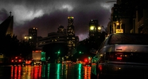 Ominous skies over Little Tokyo Los Angeles 