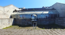 On of the entrances of the Linnahall an abandoned concert hall in Tallinn Estonia