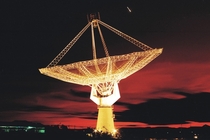 One antenna of the Giant Metrewave Radio Telescope - Pune India 