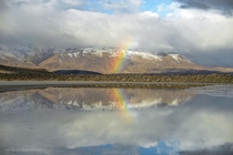 One more photo of this awesome little reflected rainbow I experienced New Years Morning on the edge of the Black Rock Desert Didnt see another soul for  hours  perfect nye 