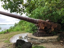 One of  abandoned US guns left in Bora Bora