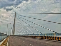 One of the eleven cable-stayed bridges of India on the river Chambal near Kota Rajasthan 