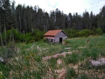 One of the few remaining buildings in the abandoned village of Portlock AK
