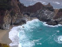 One of the few waterfalls to dump directly into the ocean McWay Falls in Big Sur CA 