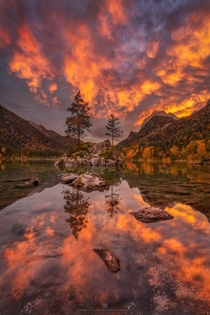One of the most amazing sunsets I ever saw Lake Hintersee Germany  Instagram alex_lauterbach