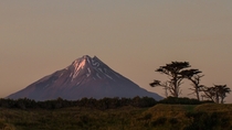 One of the most symmetrical volcanic cones in the world Mt Taranaki NZ 