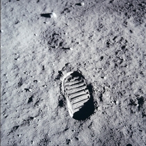 One small step - First footprint on the moon by Neil Armstrong 