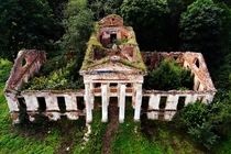 Onukis mansion ruins Lithuania  Photo by Skycam