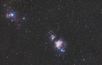 Orion Region From left to right Flame nebula Horsehead nebula Running man nebula and Orion nebula D Sigma - Ioptron Skytracker mm at ISO   s light frames  s dark frames Stacked in Deepskystacker and edited in Pixinsight and Lightroom Stoked on how it came