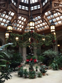 Ornately designed solarium all done up for Christmas at the Biltmore Estate 