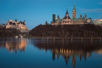 Ottawa Ontario - Chateau Laurier L and The Parliament Buildings R 
