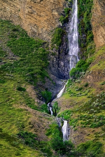 Our ship turned and discovered the hillside waterfall Lago Argentino Patagonia - dwaisman 