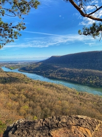 Outlook over the Tennessee River along the start of the Appalachian Trail Chattanooga TN 