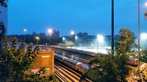 Overlooking a rail yard in Riverdale The Bronx NY 
