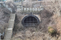 Palas Constanta st urban rail tunnel built in Romania in  now abandoned Its over  m long   km of sunken rail Thanks to it the cargo trains that went in the harbor would not disturb the city guilt by eng Anghel Saligny