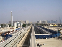 Palm Island Monorail track and tunnel entrance Dubai 